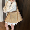 straw woven underarm bag for women, new 2026 spring collection, minimalist and versatile shoulder bag, large capacity practical mother-and-baby bag