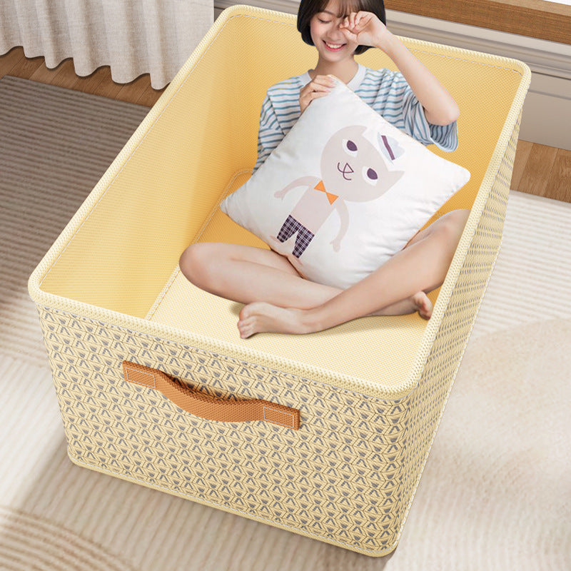 Light luxury fabric storage box foldable with handle finishing storage box dustproof and moisture-proof sundries storage box can be wholesale