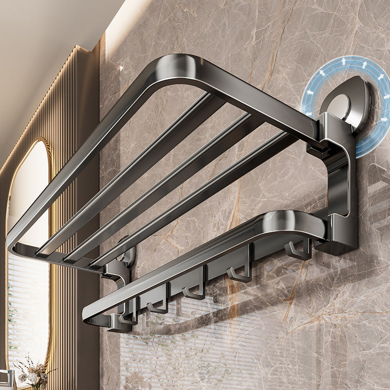 Suction cup towel rack bathroom non-punching towel rack rack toilet rack integrated space aluminum toilet pendant