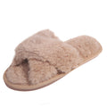 Korean 2024 fall/winter new collection: sheepskin shearling criss-cross flat women's slippers - trendy & stylish outerwear slippers