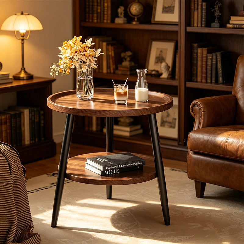 Scandinavianaccessible luxury small apartment side table casual modern for home round double layer side table coffee table small table sofa coffee table