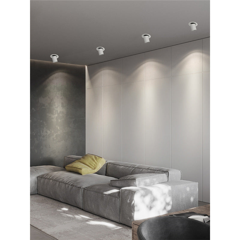 Embedded cob stretchable spotlight elephant trunk without main light living room lighting clothing store aisle painting light color temperature adjustment