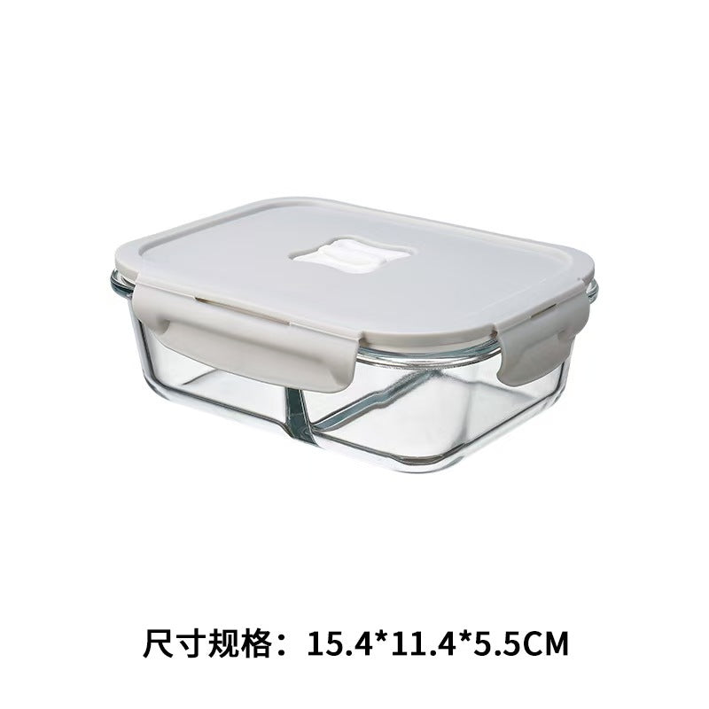 Glass lunch box microwave heating bento separation high value fresh-keeping box wholesale student office workers large capacity bento