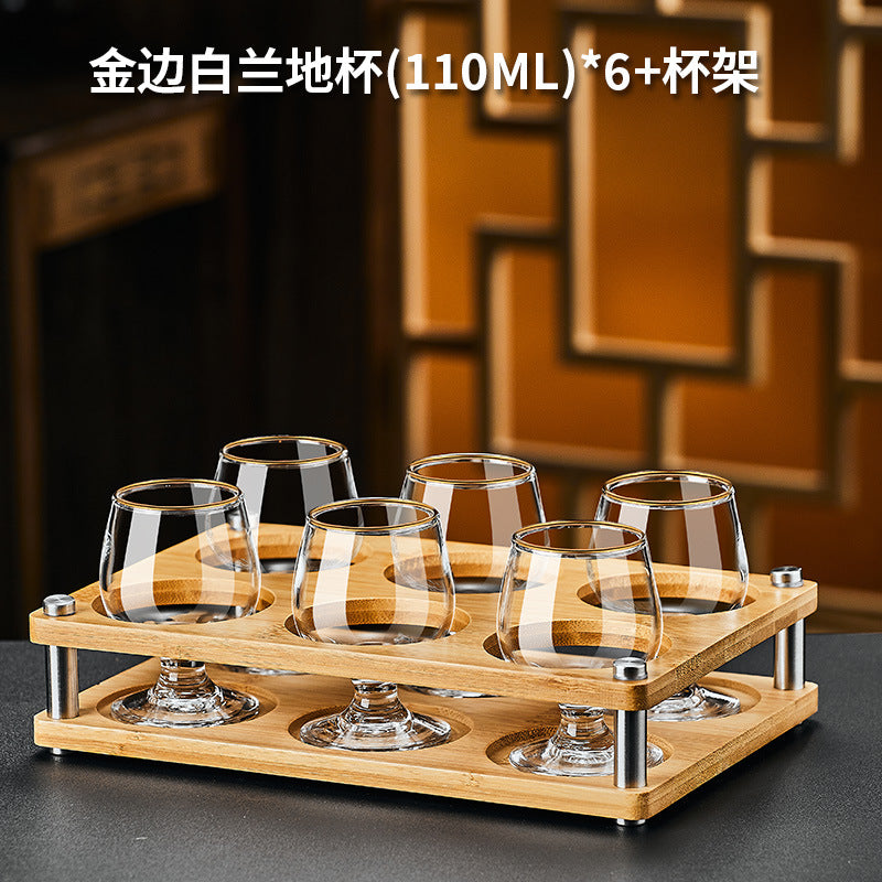 Creative european-style red wine glasses, 6-piece set, crystal glass brandy glasses, liquor glasses, whiskey glasses set for home use