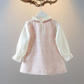 Super cute girl baby dress spring & fall baby dress tweed style princess dress girl spring style dress