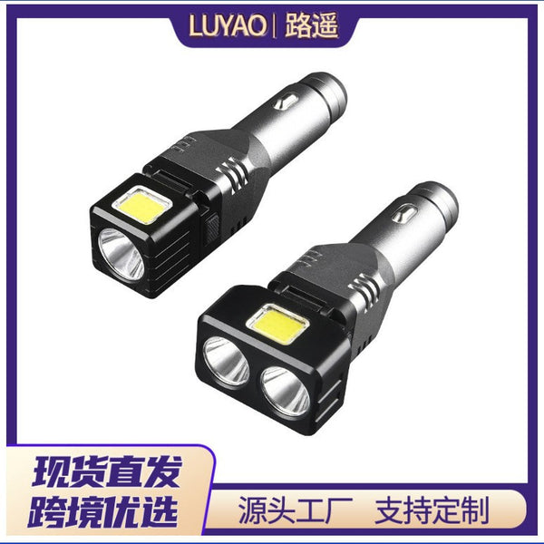 New car cigarette lighter charging emergency flashlight XPG high power portable car charging power bank flashlight