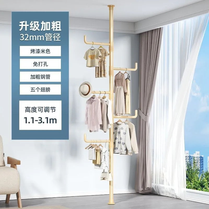 Tianlizi indoor punch-free retractable for home bedroom clothes hanger entrance floor-standing multi-functional clothes hanger