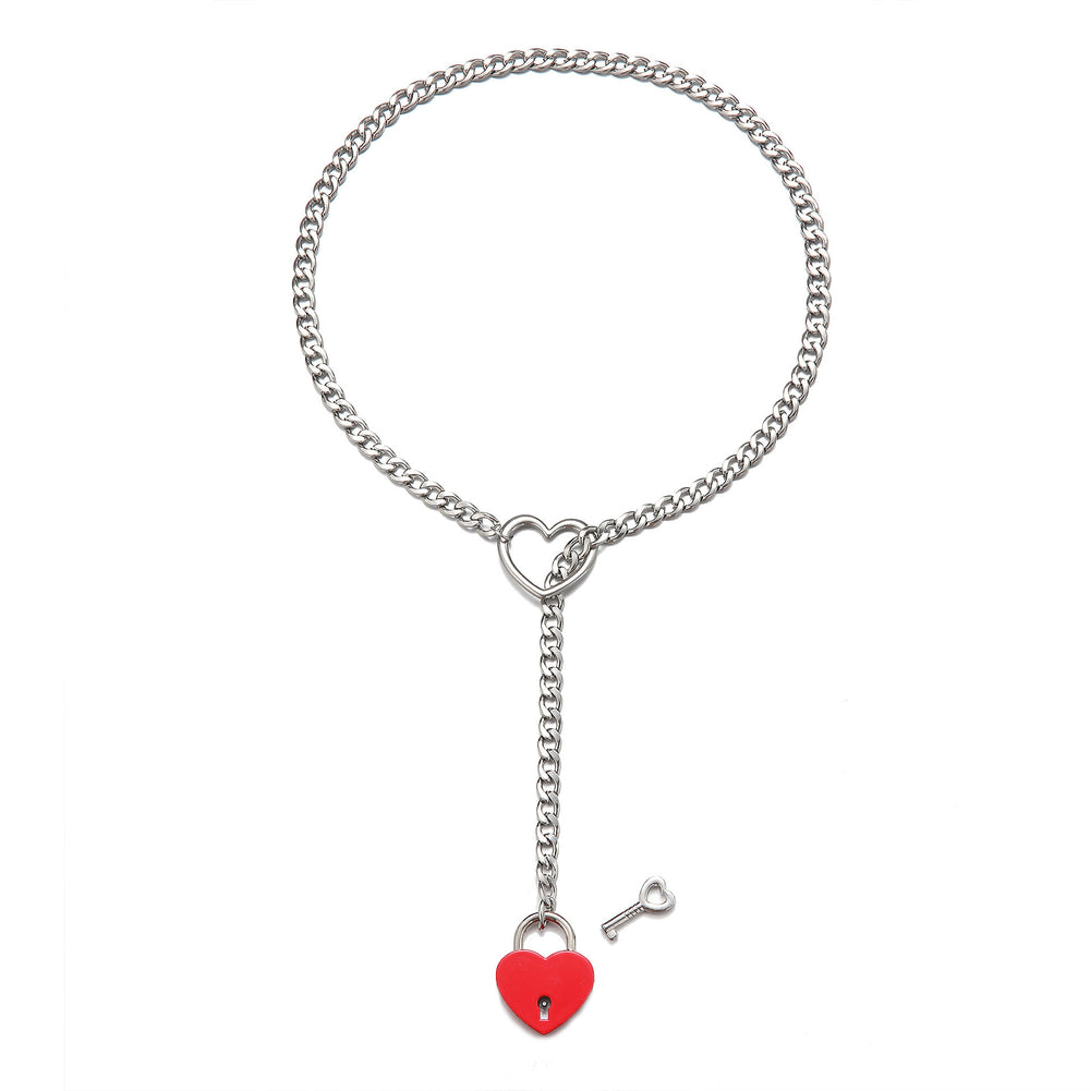 Amazon wide light luxury style y-ring slider chain stainless steel necklace handmade punk cuban chain necklace