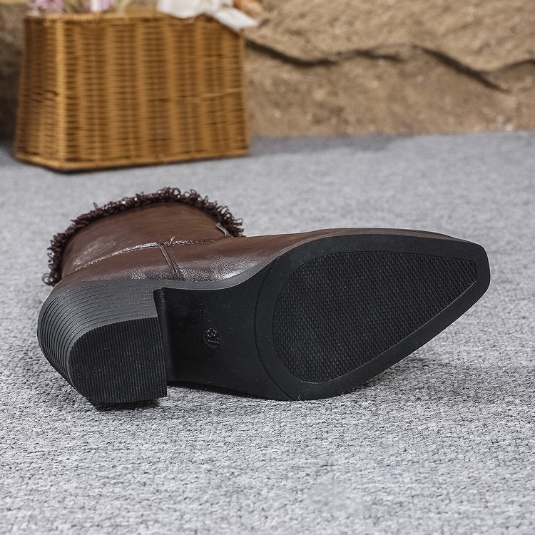 autumn new arrivals: plus-size leather heeled boots for cross-border e-commerce. sizes 36-43 available. wholesale options and dropshipping services available for  and