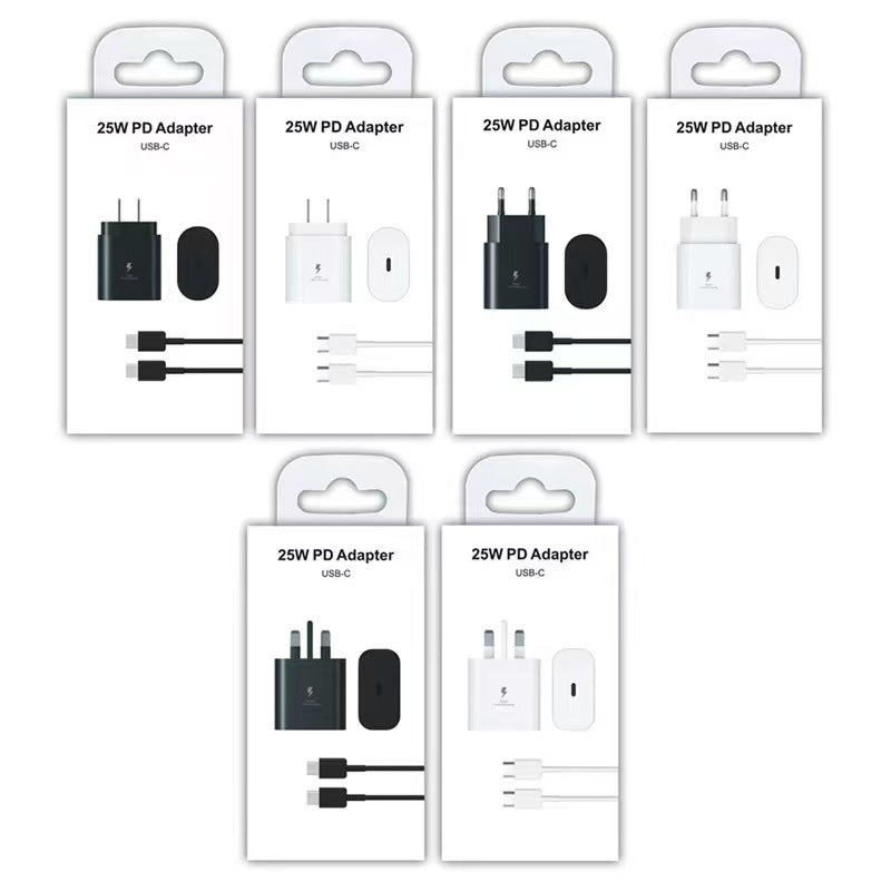 Suitable for samsung charger pd45w mobile phone fast charging head european standard american standard 25w samsung charging head set data cable
