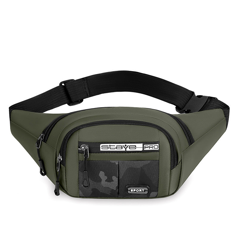 Fanny pack men's light and casual men's mobile phone multi-functional work belt bag wear-resistant anti-splashing messenger bag