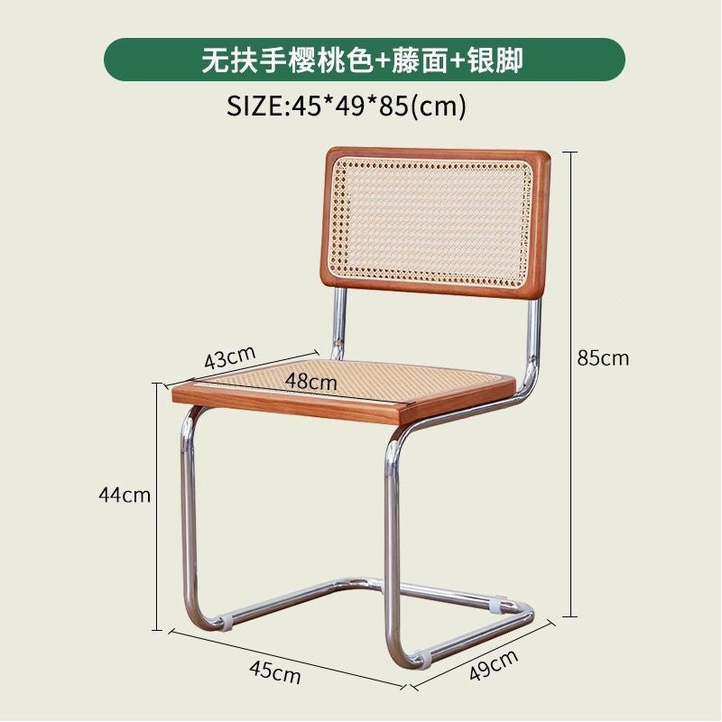 Scandinavian rattan chair iron art for home solid wood backrest chair armrest retro dining chair popularinsaccessible luxury medieval chair
