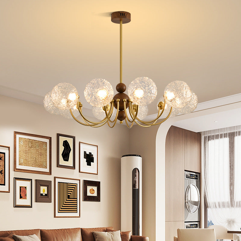 American light luxury bedroom light modern simple French living room chandelier new Chinese dining room magic bean glass ball lamp