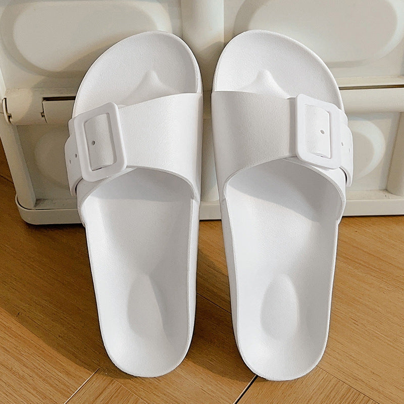 Boken large-size slippers women's new Korean version of sandals to wear outside, casual home one-word drag soft-soled comfortable sandals size 43