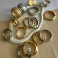 European and american cross-border e-commerce jewelry: niche, ancient forged alloy bracelet, unique electroplated style, round wide band bangle for women