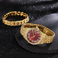 Gold and red + gold cuban bracelet