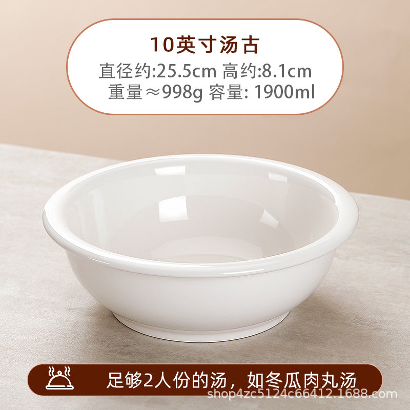 Ceramic large bowl for homepure white large soup bowl hotel supplies pot pickled fish large bowl and basin restaurant tableware