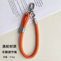 Adjustable polyester wrist lanyard - durable anti-loss phone strap with short chain, sturdy double buckle, and clip for outdoor use