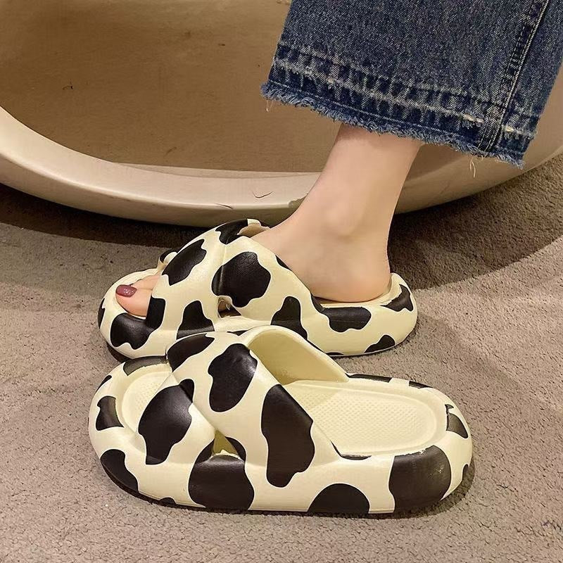 new arrival cross slippers women's summer popularfashion graffiti outwearthick sole home indoor one-line sandals slippers