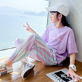 new girls' summer outfit set: casual activewear for big girls and kids - trendy and stylish summer short-sleeve clothing