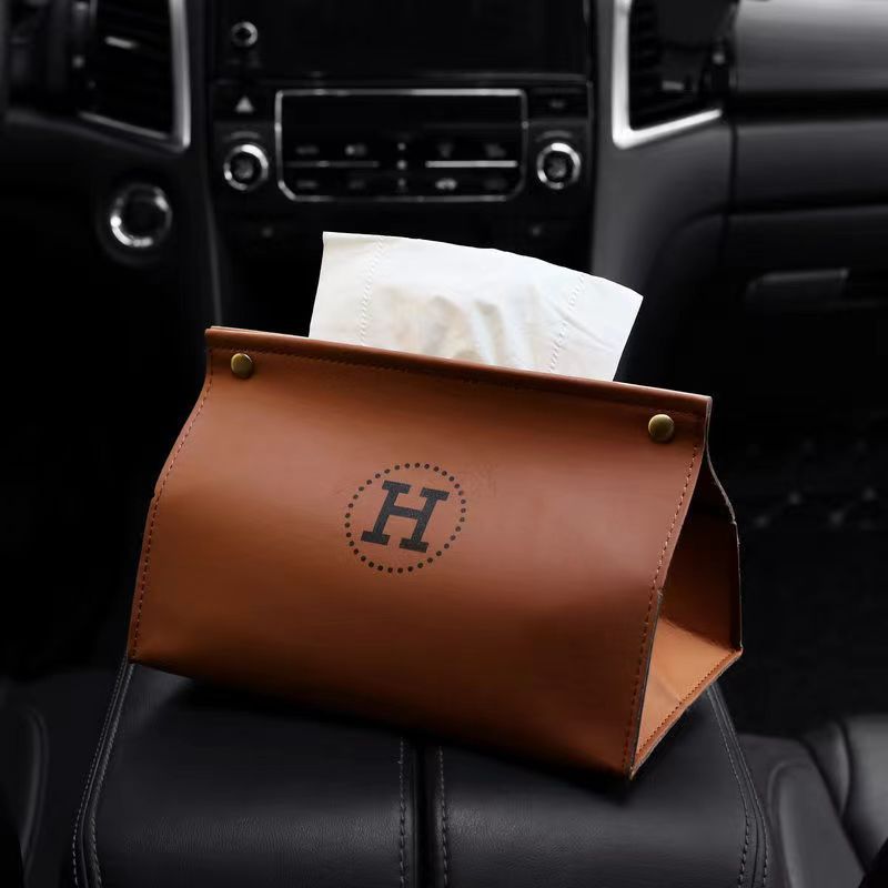 Nordic ins high-end explosion light luxury leather home pumping carton creative living room bedroom car Internet celebrity tissue box