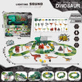 hot-selling electric dinosaur track car diy versatile assembly building educational roller coaster tunnel toy wholesale