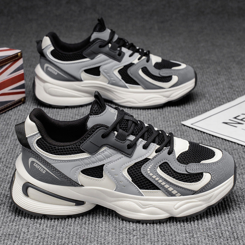 Spring men's shoes 2026 new breathable mesh sneakers men's trendy versatile chunky sole casual dad shoes fashion sneakers