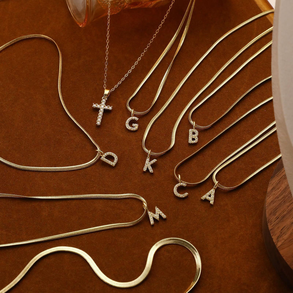 European and american cross-border cross pendant snake bone chain stacking wear necklace set personalized minimalist ins necklace jewelry