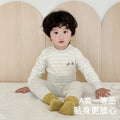 Baby thermal underwear set - soft fleece cotton high-waisted long johns with belly protection - two-piece set for boys and girls