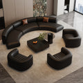 Italian-style hotel lobby lounge area reception light luxury high-end semi-circular arc office sofa and coffee table set