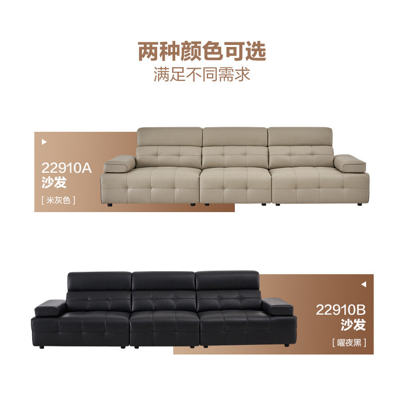 New arrival high back laurence leather sofa first layer cowhide italianaccessible luxury longjiang high-end casual living room sofa