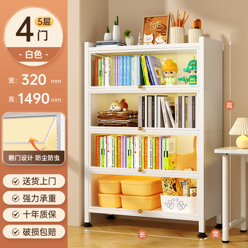 For home glass display cabinet with door dustproof bookcase kids living room study bookshelf blind box hand pain cabinet storage cabinet