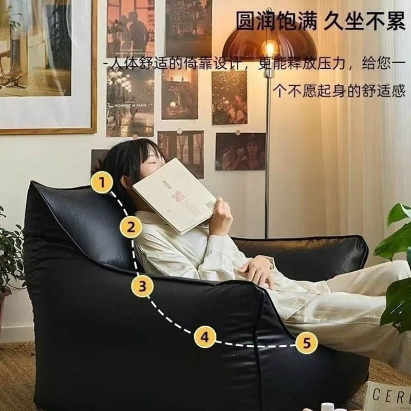 Beanbag lounger - perfect for small spaces, rentals, bedrooms, living rooms, and balconies - single person leisure sofa chair - tatami sofa