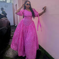 European and american cross-border women's clothing:  summer new arrival - fresh, sweet, asymmetrical neck tie-up slimming floral maxi dress