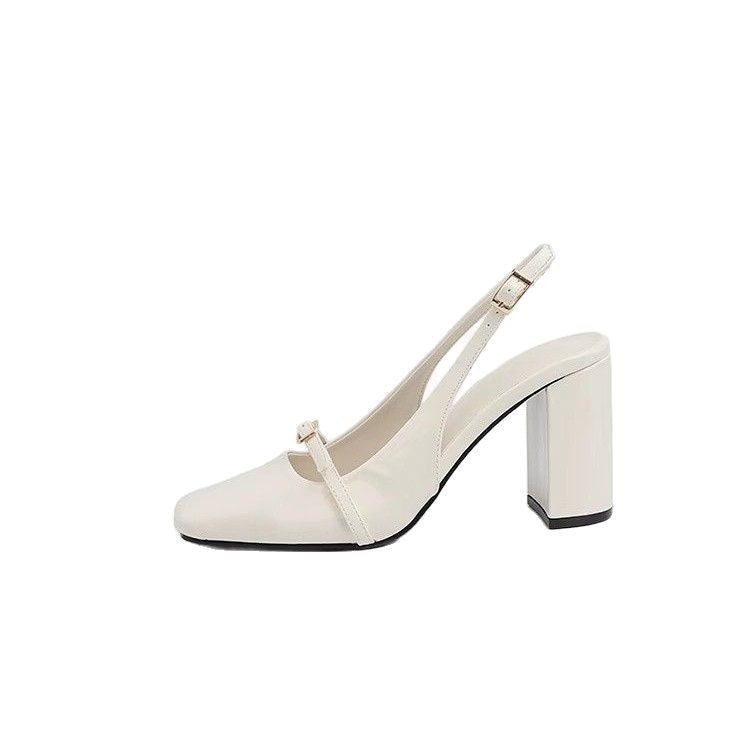 Niche stylesense of designelegant high heels spring summernew arrivalretrocasualcasual square toe heightening to show leg length sandals