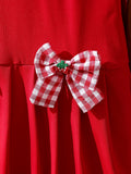 cross-border pastoral style girls' cute strawberry collar bow princess dress - exclusively for cross-border e-commerce