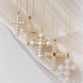 retro pearl cross pendant necklace for women - fresh, sweet, and ins-inspired, niche design, elegant clavicle chain