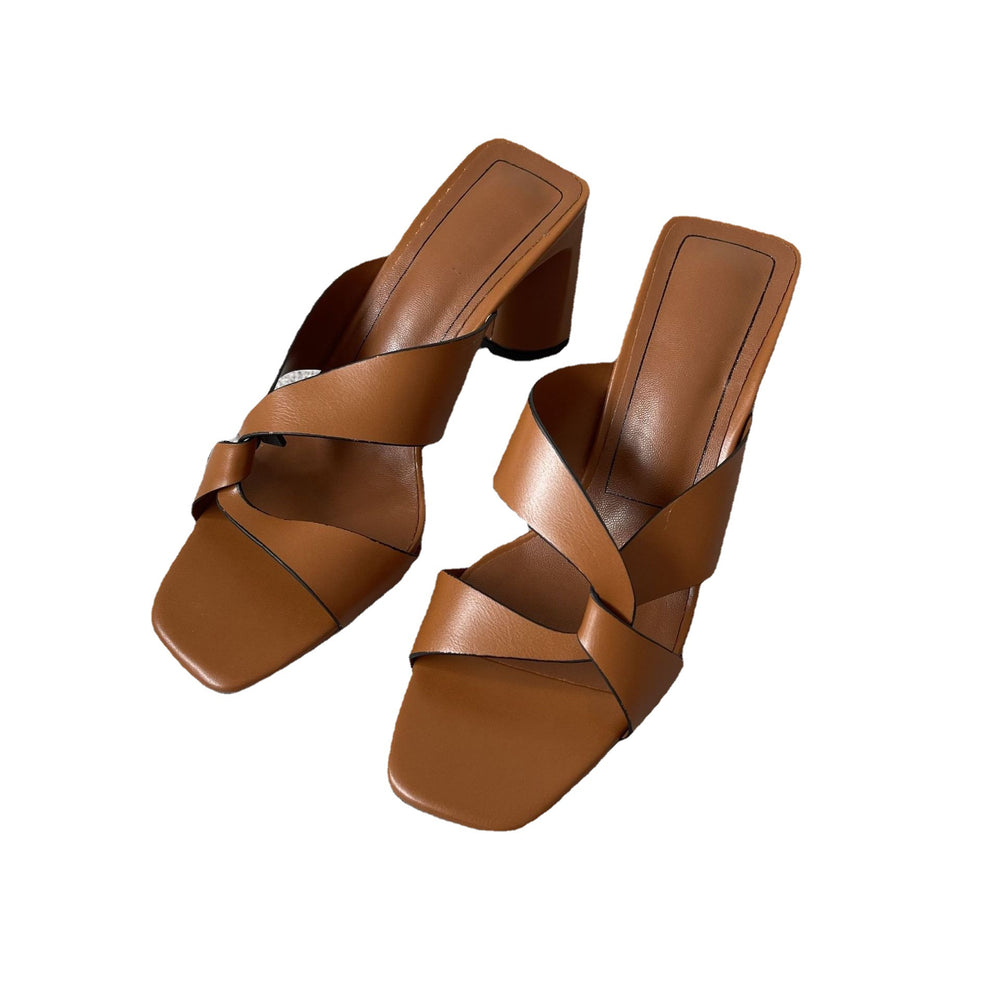 Za2023 shoes springnew arrival women's shoes white thick heel casual open toe outwear high heel sandals for women