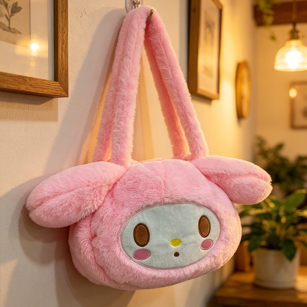 Cartoon plush crossbody bag: instantly turn heads and dominate the scene! overflowing with girly charm, it's irresistibly cute