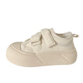 Cream velcro white shoes women's ugly cute autumnew arrivalchicniche stylek-style big toe sneakersthick sole bread shoes