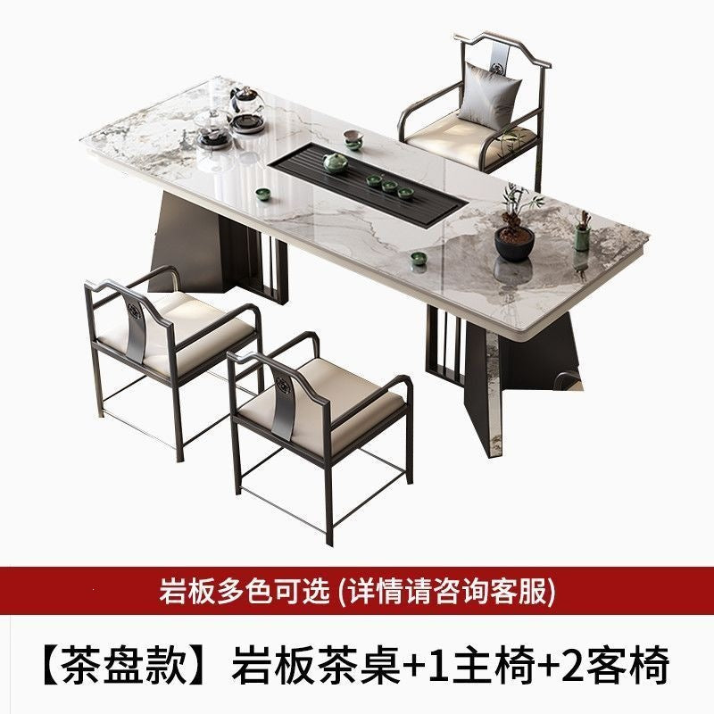 New chinoiserie luxury stone slate tea table table modern tea table and chair combination casualaccessible luxury office large board table tea making table