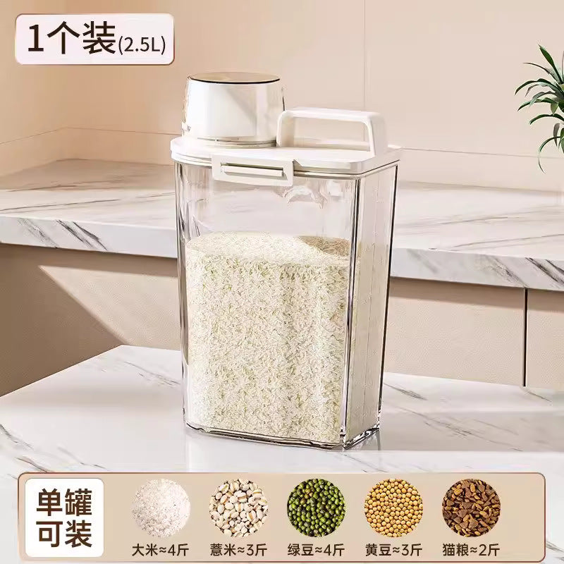 Japanese-style canned grain rice bucket - household insect-proof, moisture-proof, airtight flour storage container, noodle bucket, rice and grain storage box