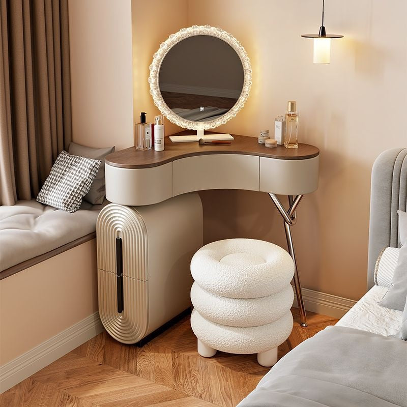 Yisilunnuo medieval style corner dressing table and chest of drawers all-in-one corner small apartment triangular classy makeup table