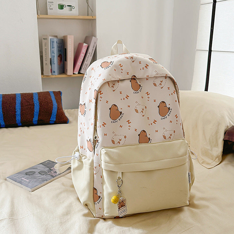 Cartoon capybara backpack - cute kids' small backpack, student rucksack, large capacity travel backpack - wholesale
