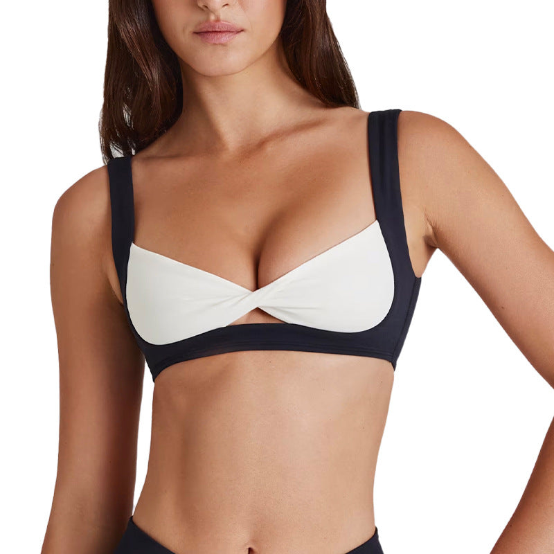 sexy detachable bra running yoga seamless contrast color bra twist suspender beautiful back sports intimates women