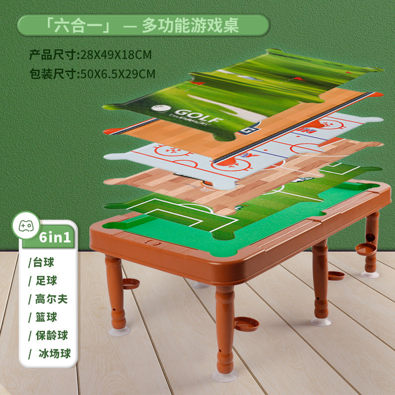 six-in-one billiards multi-functional game table indoor kids battle toys tabletop game table wholesale dropshipping
