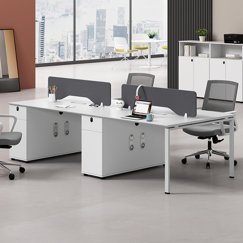 Office desk and chair set - minimalist office workstation for 2-4 people - partitioned desk for finance, office furniture