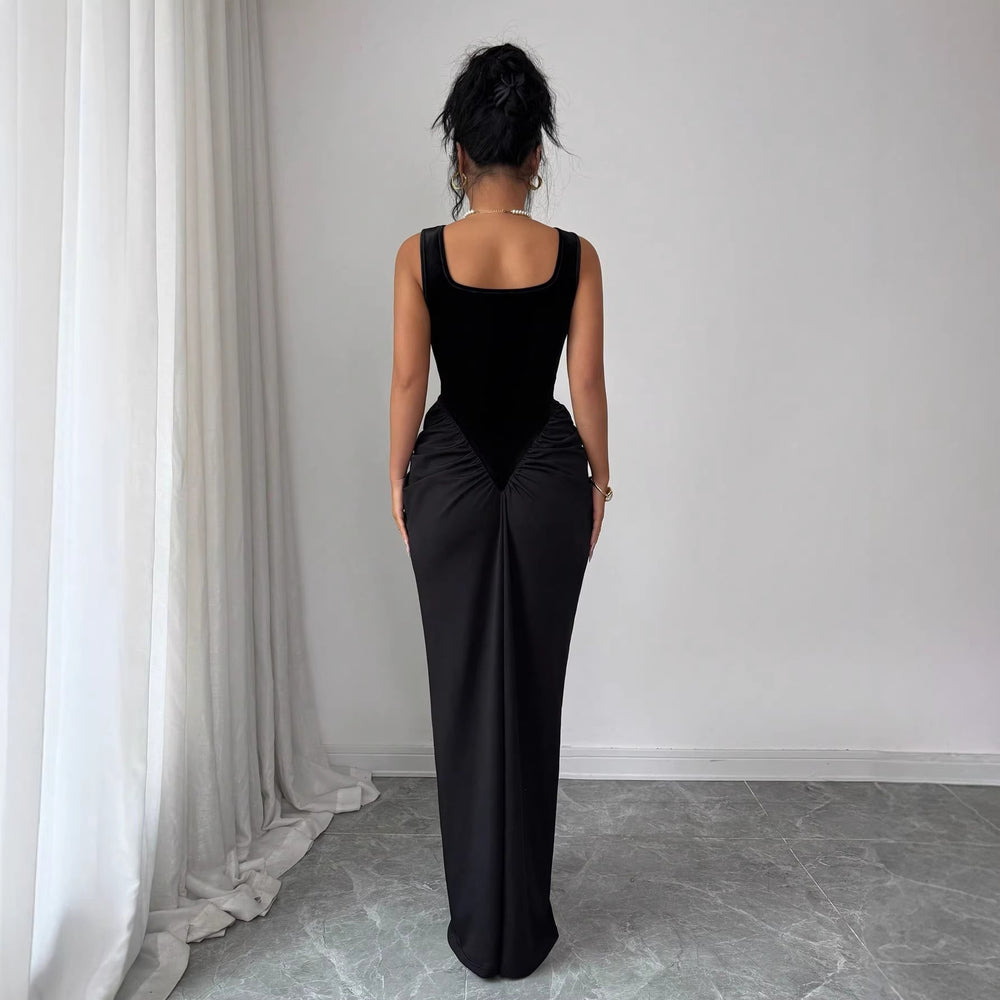 Amazon cross-border fashionable sexy suspender dress elegant long dress