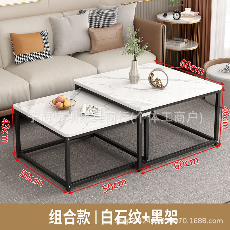 Accessible luxury square coffee table living room rental house for home small table casual modern small apartment tea table new arrival small coffee table