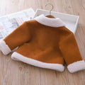 Girls' winter fleece-lined thickened sweater, new stylish children's baby warm hooded outerwear, princess style for baby girls